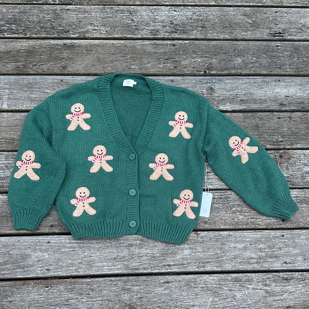 New Luna Ivy Green Gingerbread Cardigan in Size Large - Picture 2 of 4